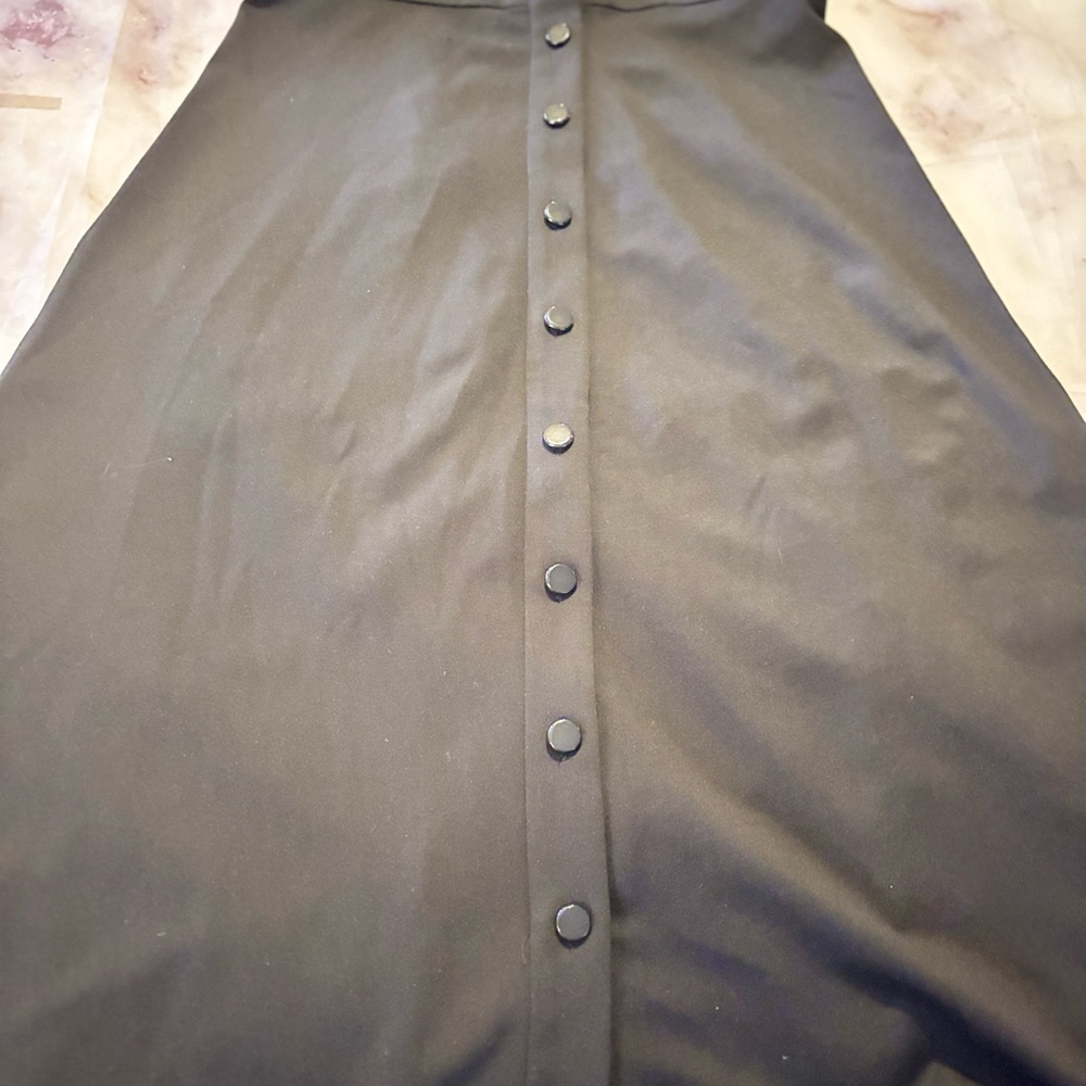 Christopher & Banks Black Midi A-Line Skirt